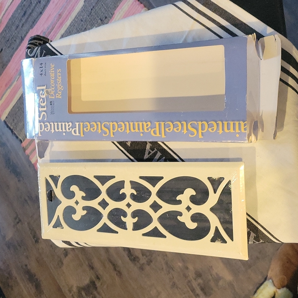 5 For 25.00/NWT Factory Painted Steel decor/Register cover,Almond,4 x 14 in.